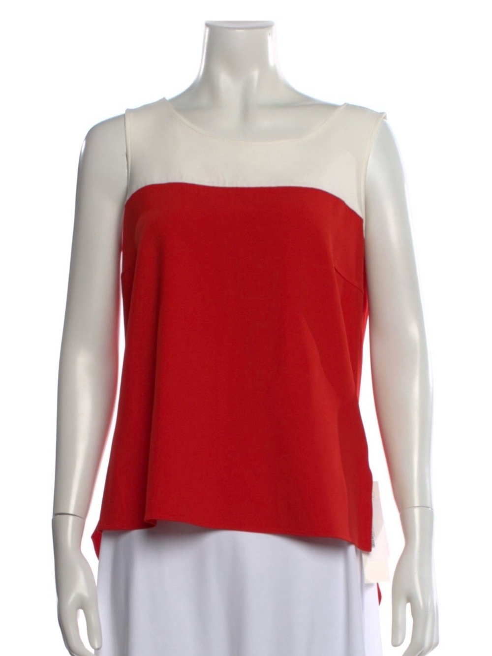Akris Punto Red & White Colorblock Sleeveless Top Size US 10
